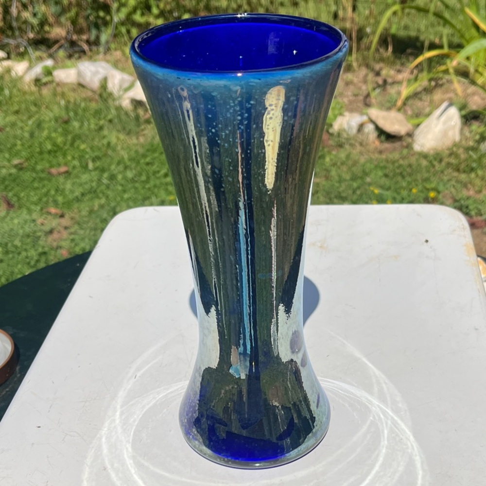 Elegant Blue Glass Vase